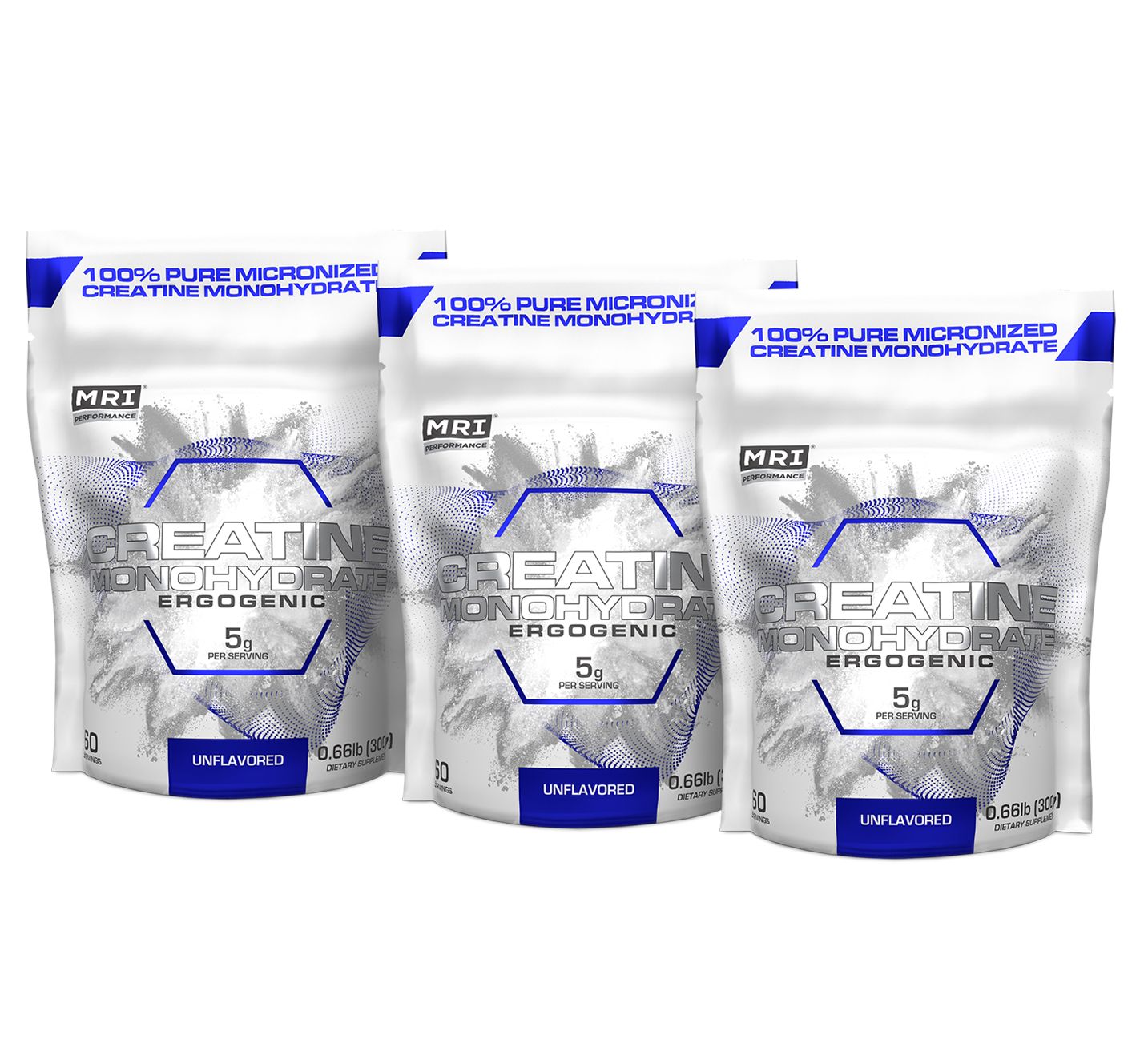 MRI Performance Micronized Creatine Monohydrate 300g 3 Pack