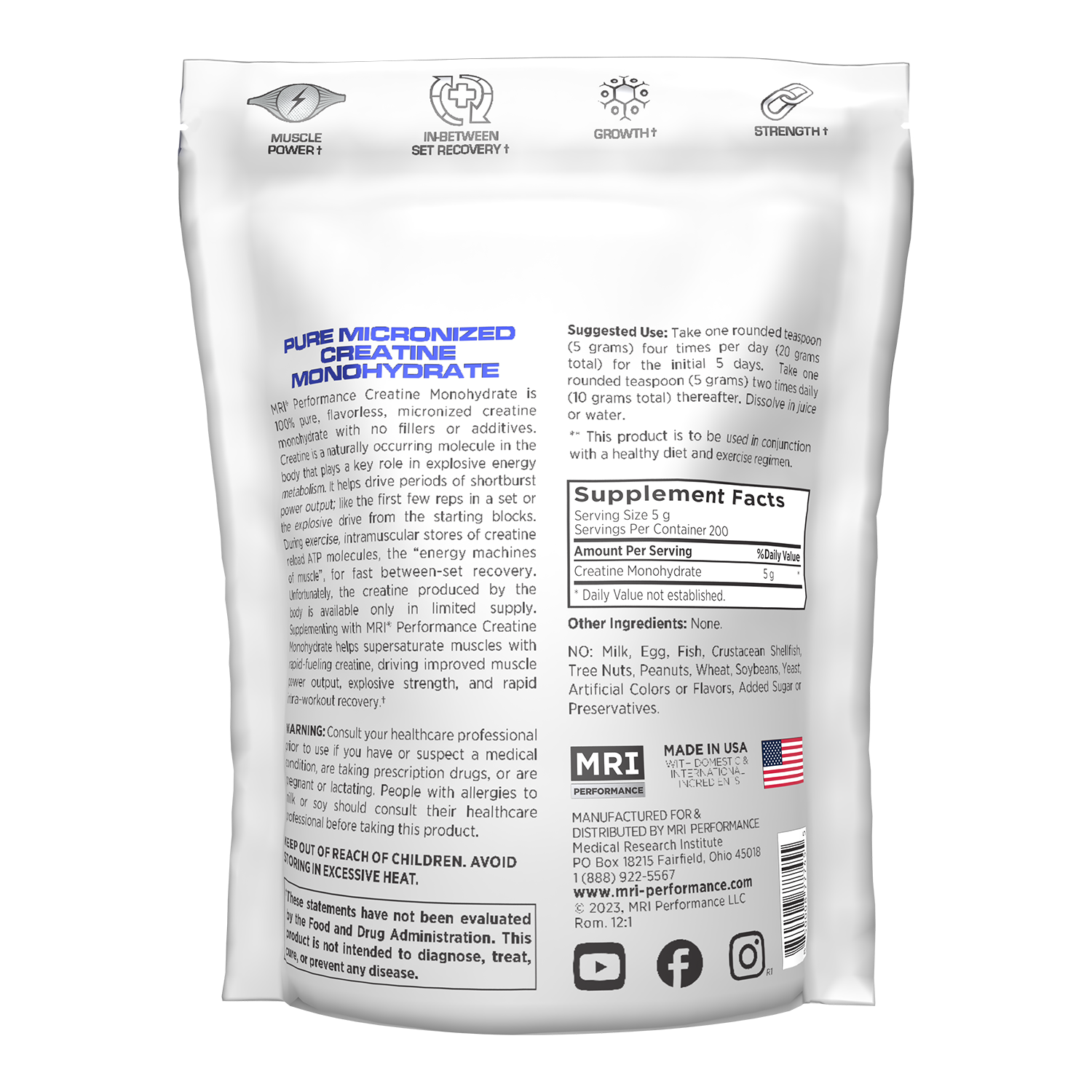 MRI Performance Micronized Creatine Monohydrate