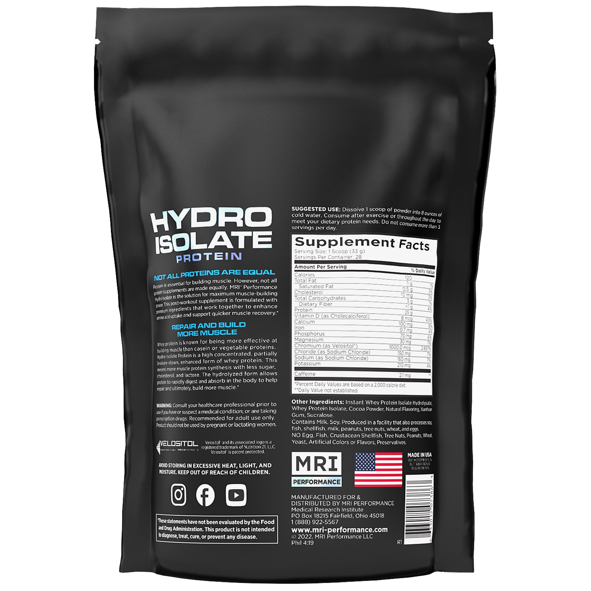 MRI Performance Hydro Isolate Protein with Velositol 2lb
