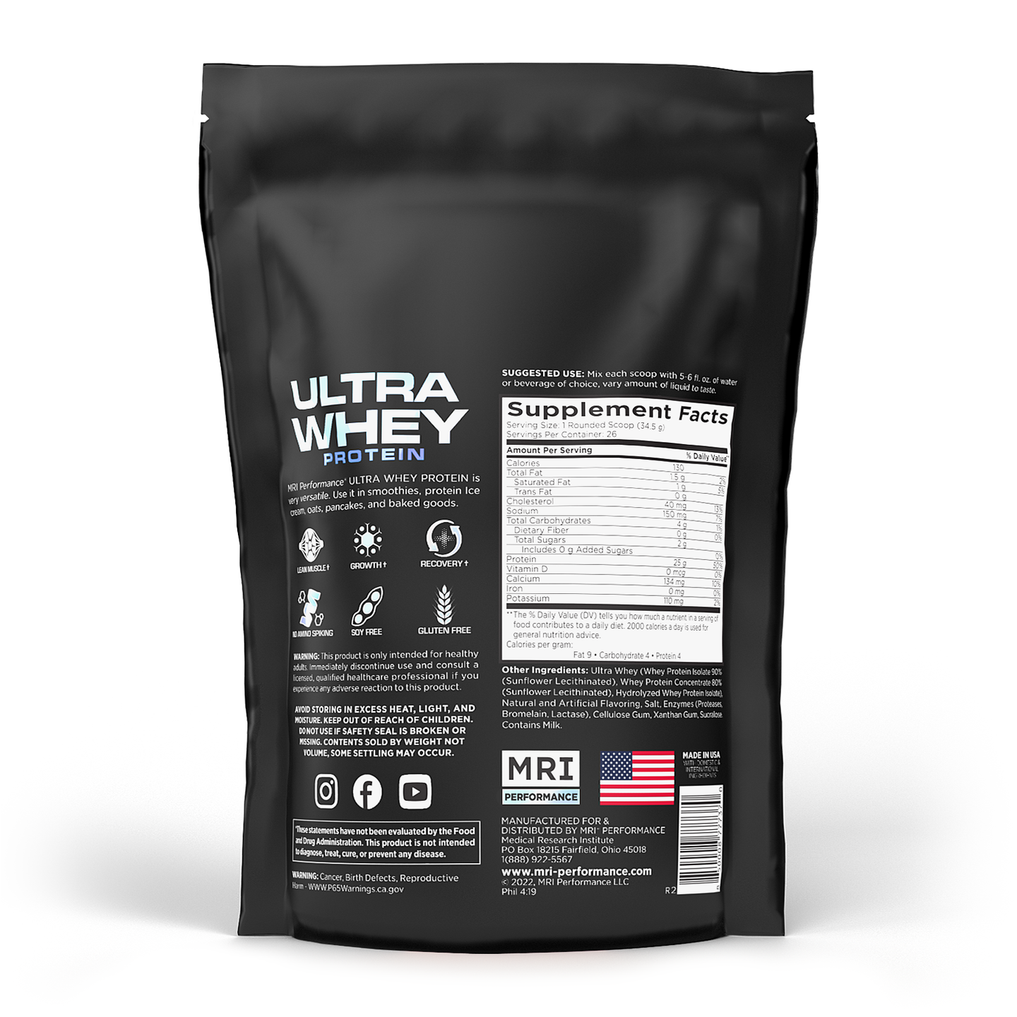 MRI Performance Ultra Whey Protein 2lb