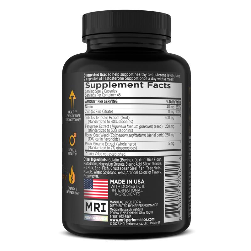 MRI Performance TRT Support Testosterone Replacement Therapy (90 Count)